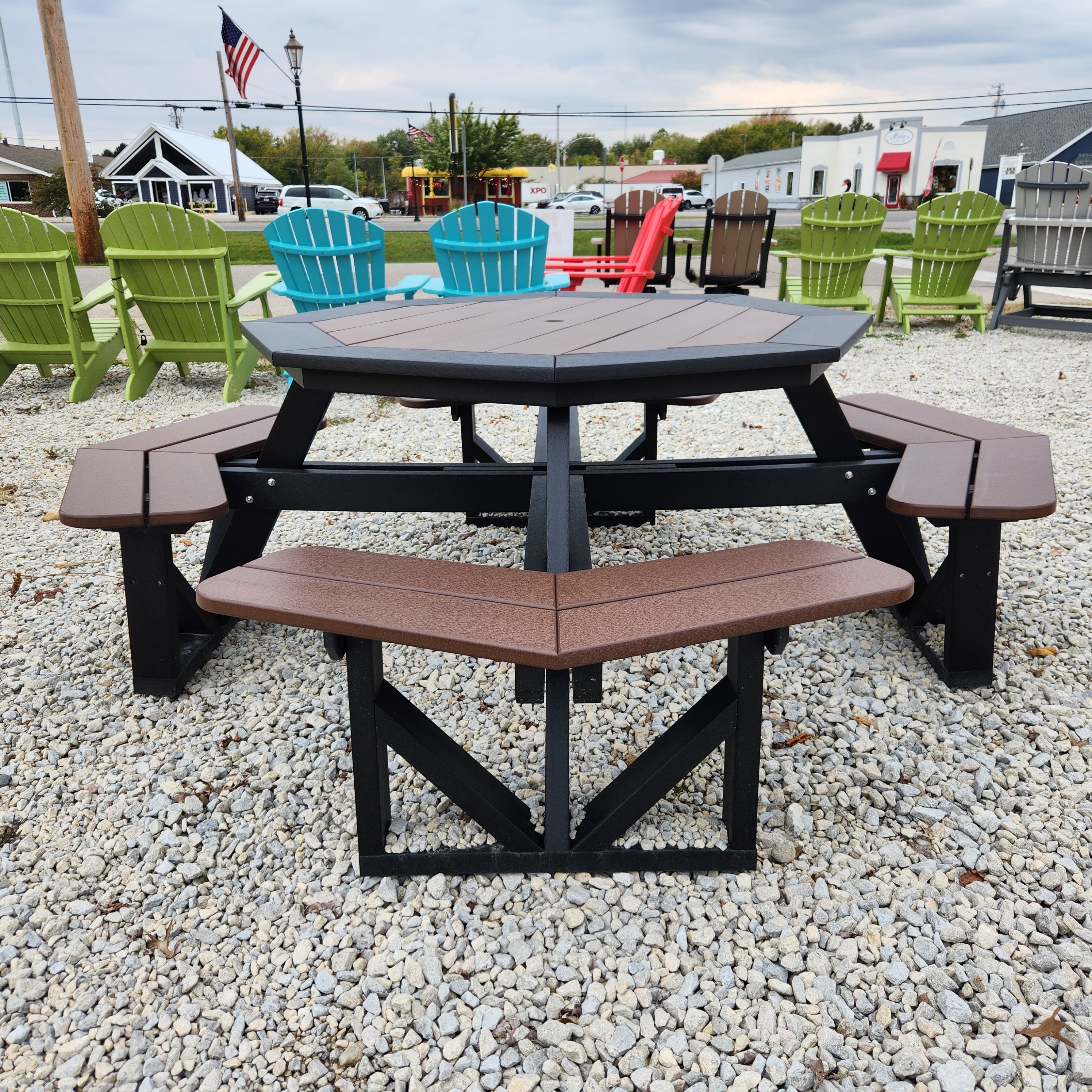 2024 Two Tone Brown 5' Octagon Poly Picnic Table - Metz Auto & Outdoors, Syracuse, IN
