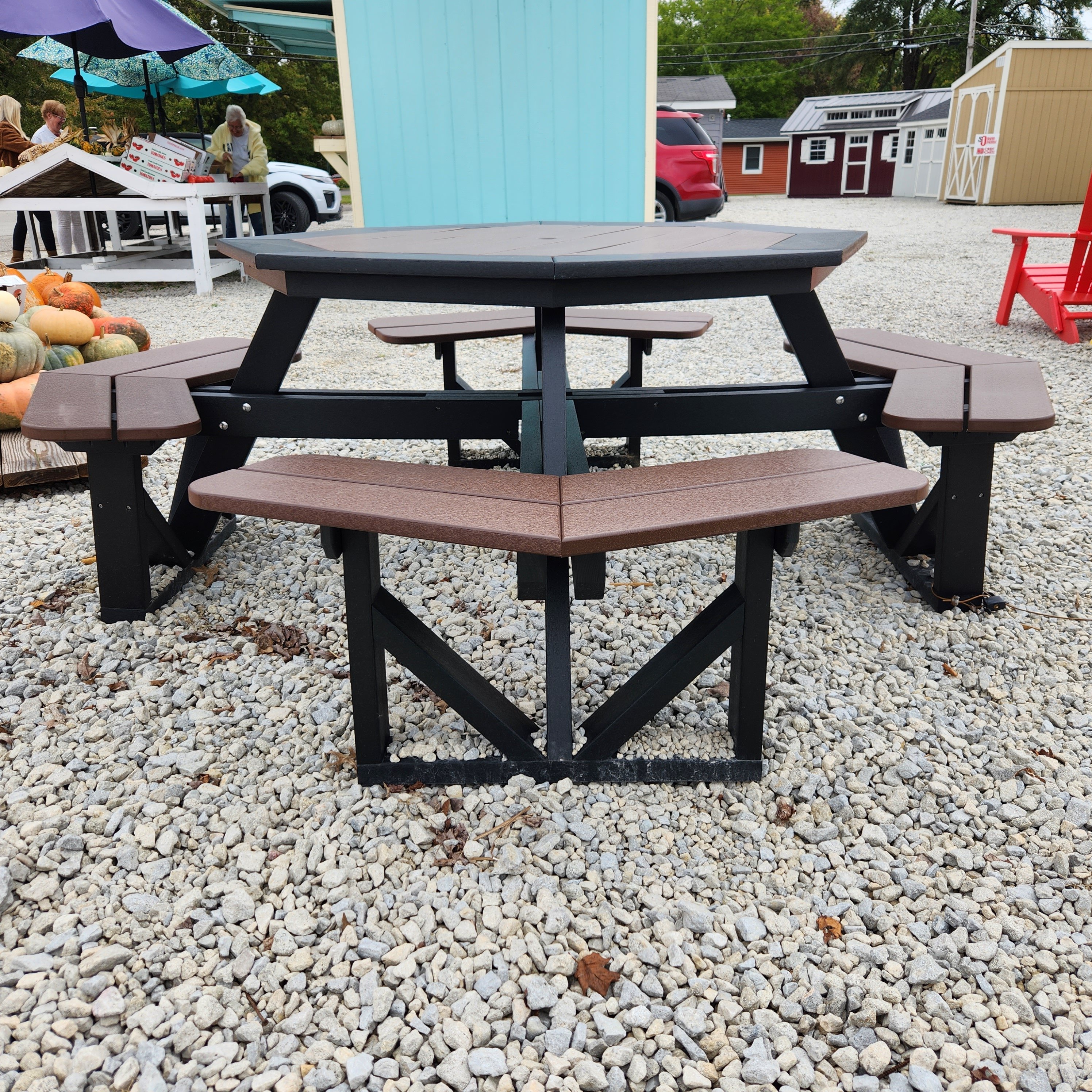 2024 Two Tone Brown 5' Octagon Poly Picnic Table - Metz Auto & Outdoors, Syracuse, IN