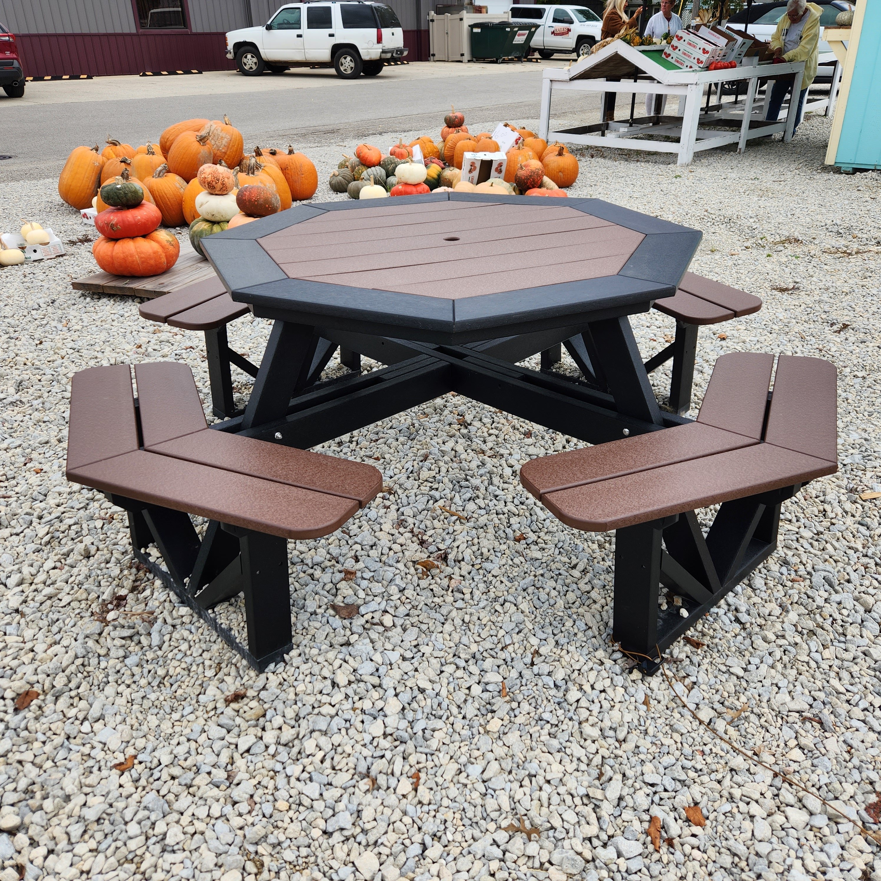 2024 Two Tone Brown 5' Octagon Poly Picnic Table - Metz Auto & Outdoors, Syracuse, IN