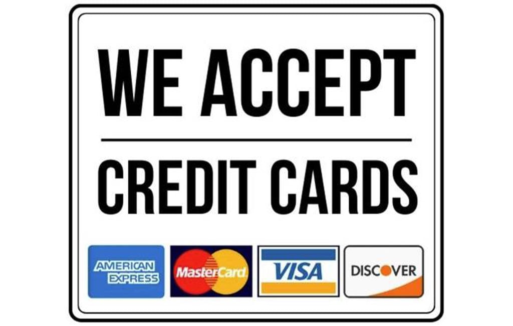 We Accept Credit Cards