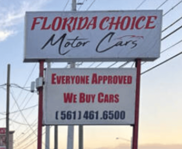 Florida Choice Motorcars Sign